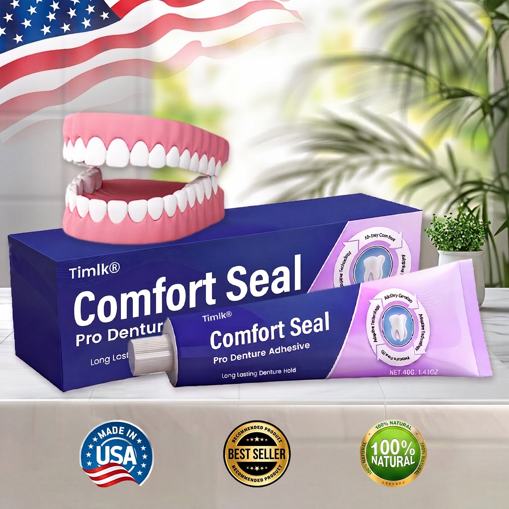 Timlk® Comfort Seal Pro Denture Adhesive