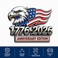 🦅1776–2026 American 250th Anniversary Eagle & Flag Metal Car Emblem