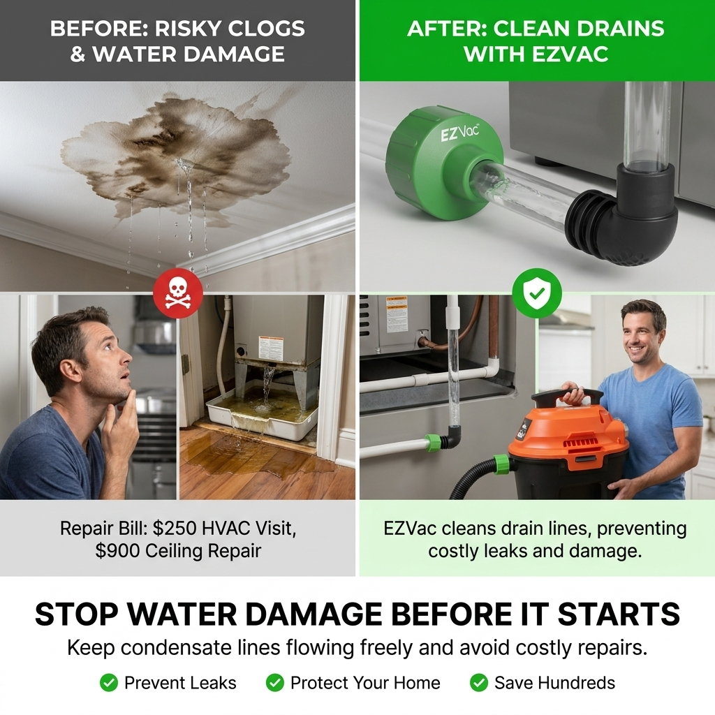 ✨AC Drain Line Cleaner Tool -⚡Clears stubborn AC drain clogs in minutes(🔥Fit for most residential HVAC drain lines)