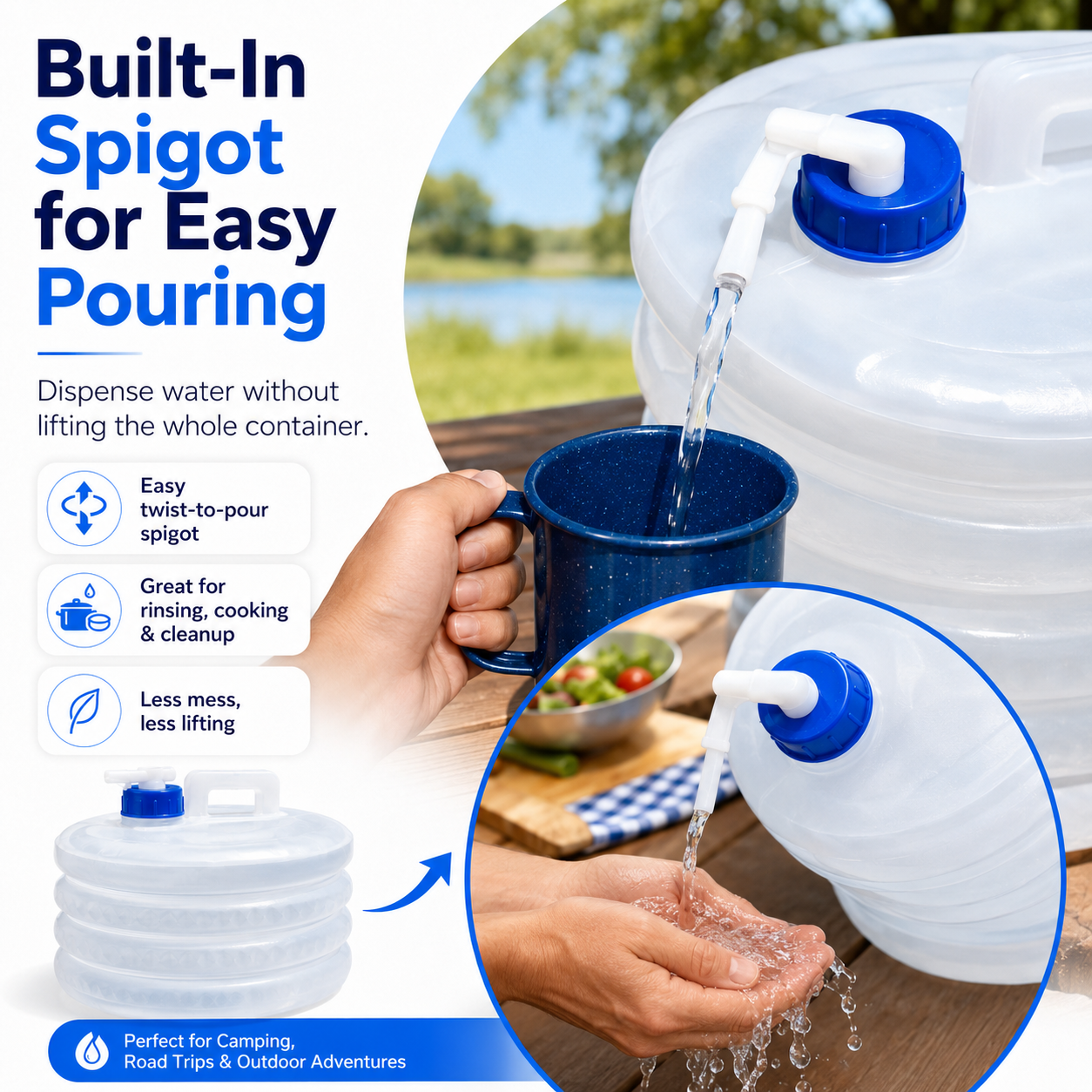 ☀️ Summer Limited-Time 50% OFF💧 – Collapsible Water Container with Spigot