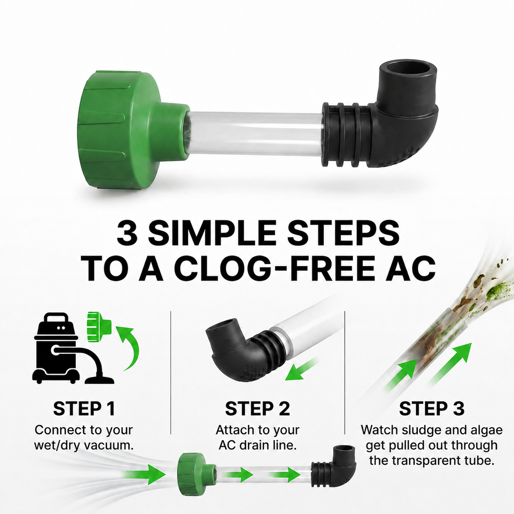 ✨AC Drain Line Cleaner Tool -⚡Clears stubborn AC drain clogs in minutes(🔥Fit for most residential HVAC drain lines)