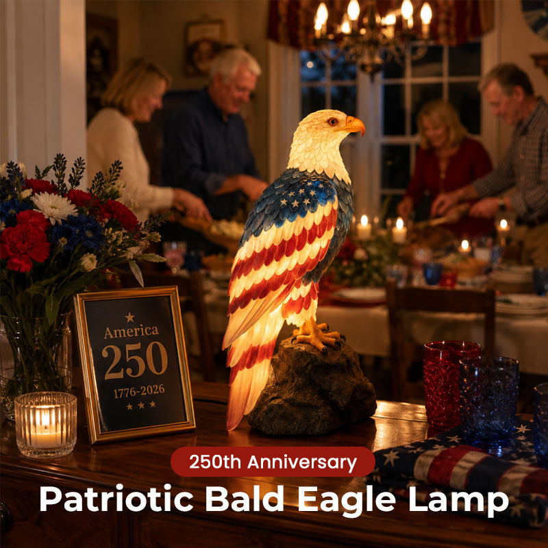 Anniversary Patriotic Bald Eagle Lamp