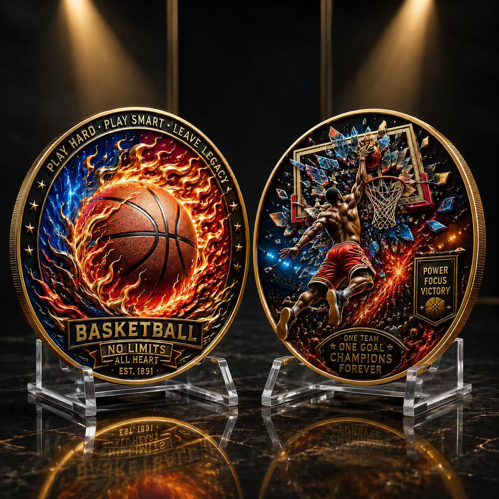 🏀 Basketball Legacy Collector Coin – Fireball & Slam Dunk Edition🏀