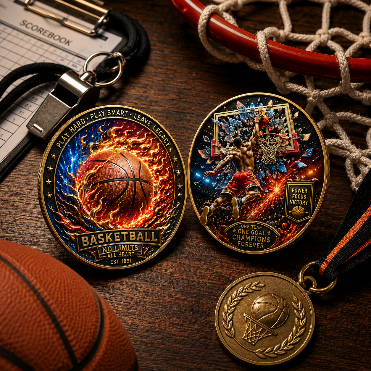 🏀 Basketball Legacy Collector Coin – Fireball & Slam Dunk Edition🏀