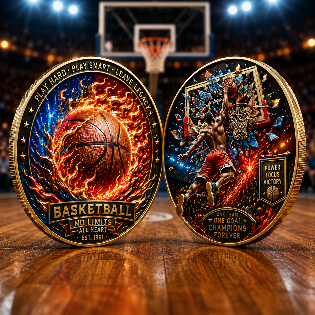 🏀 Basketball Legacy Collector Coin – Fireball & Slam Dunk Edition🏀