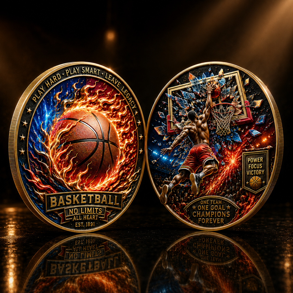 🏀 Basketball Legacy Collector Coin – Fireball & Slam Dunk Edition🏀