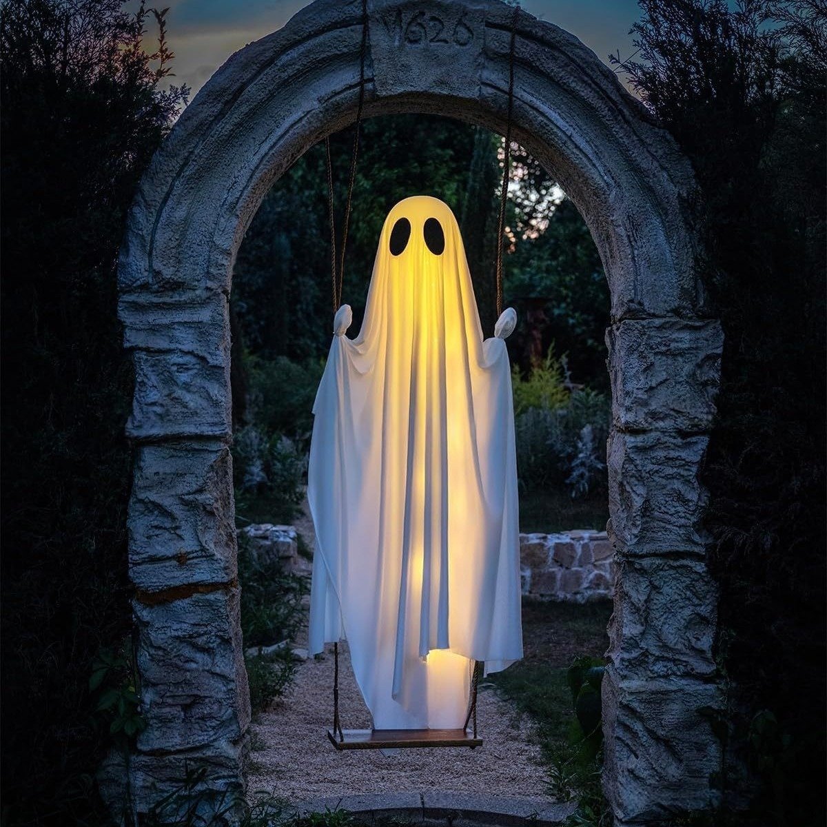 👻 Spooky Swinging Ghost! 5FT Animated Hanging Ghost with LED Lights & Remote 🎃