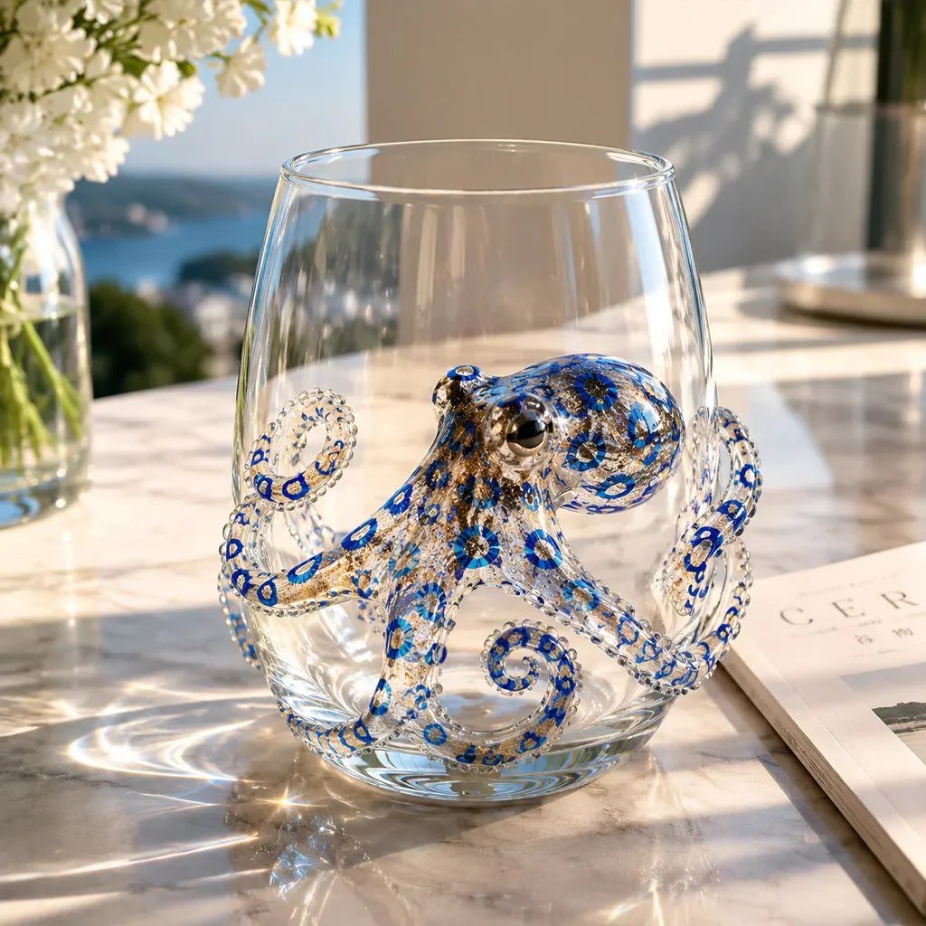 🐙 Last Day 50% OFF🎁 | Bring the Ocean to Every Sip with Stunning 3D Artisan Glassware 🌊