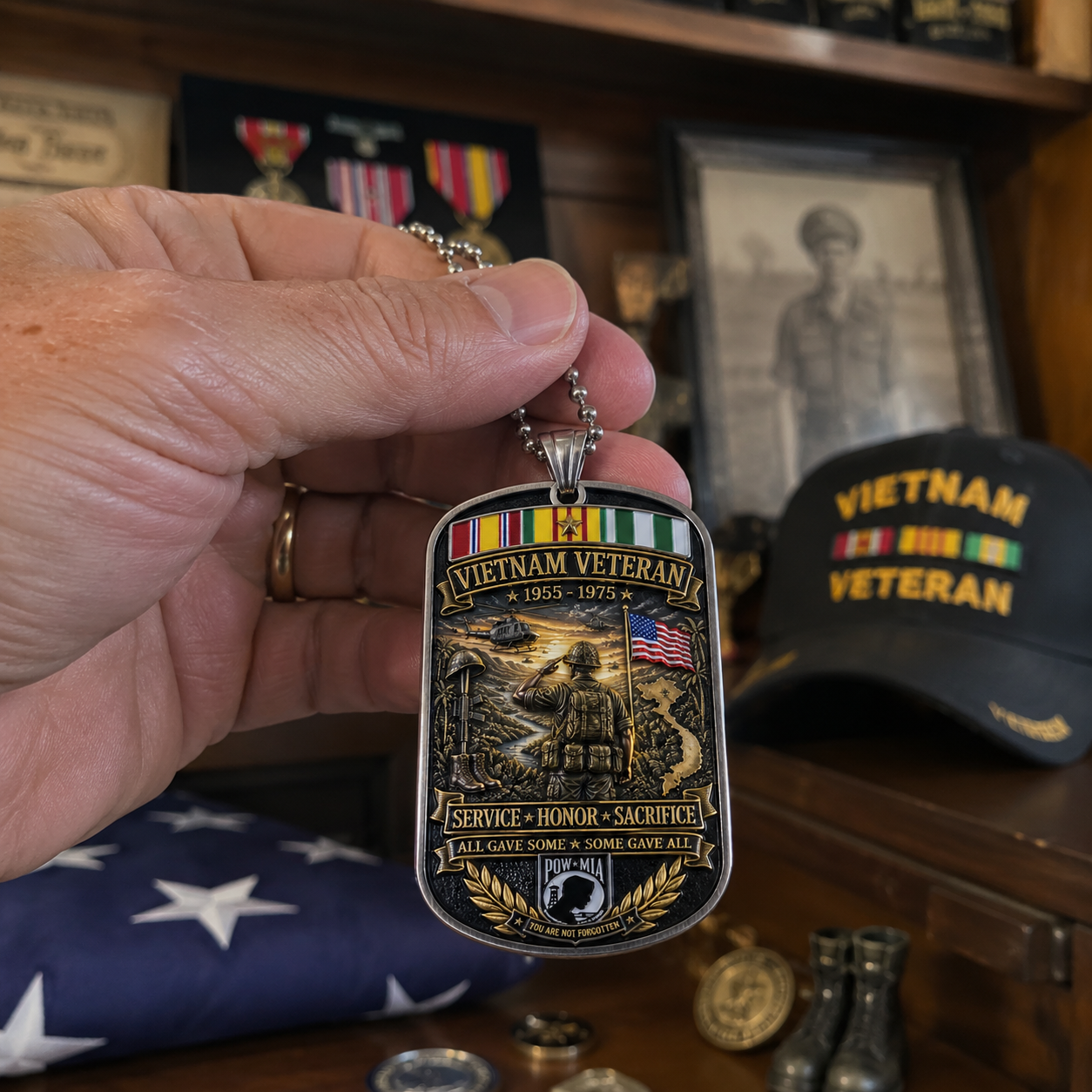 🇺🇸 Last Day Promo: 50% OFF 🎖️Vietnam Veteran All Gave Some Some Gave All Tribute Dog Tag Necklace