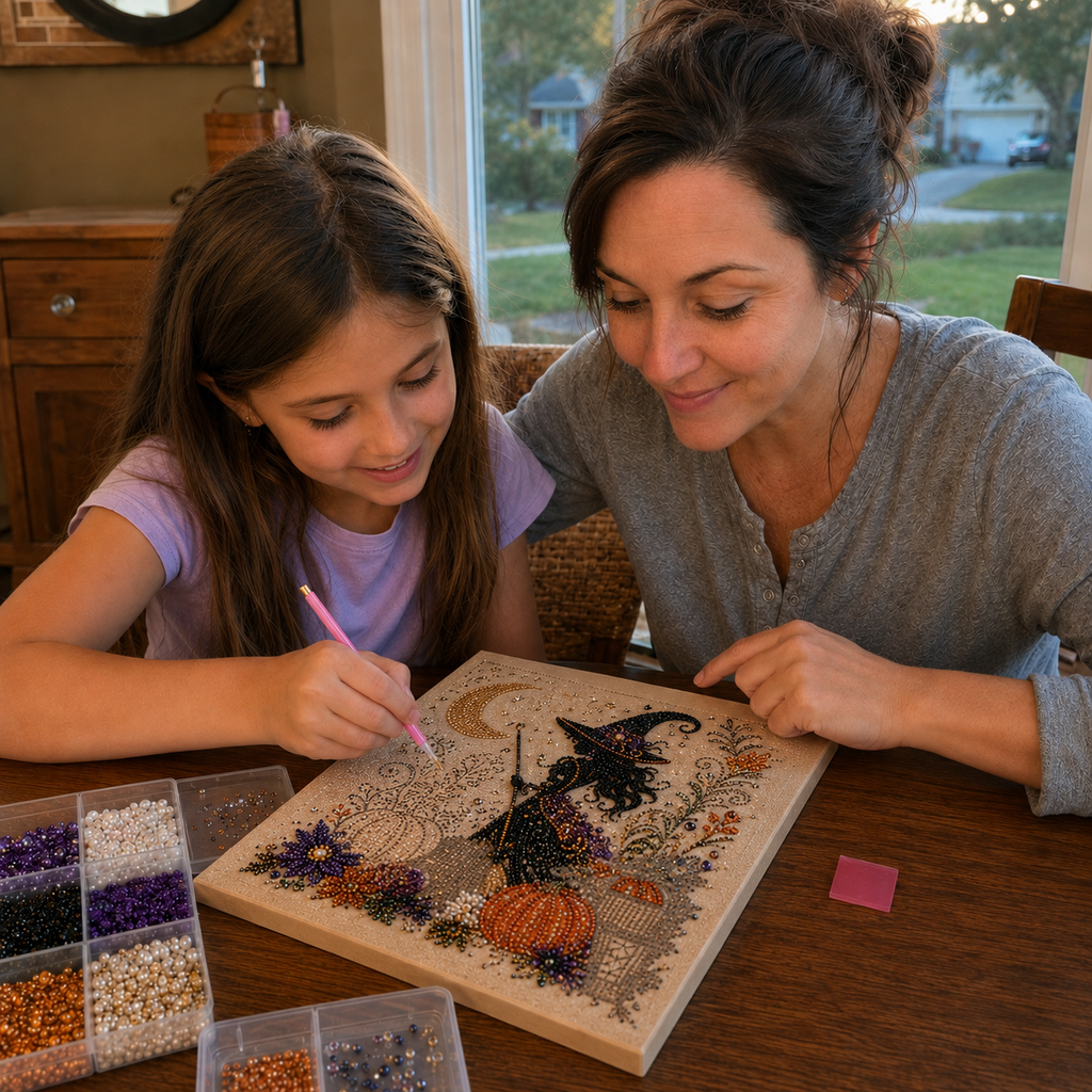 💥 Last Day 49% OFF – 👻✨ Halloween Pearl Art DIY Kit – Turn Tiny Pearls into Spooky-Cute Magic （BUY 2 FREE SHIPPING)