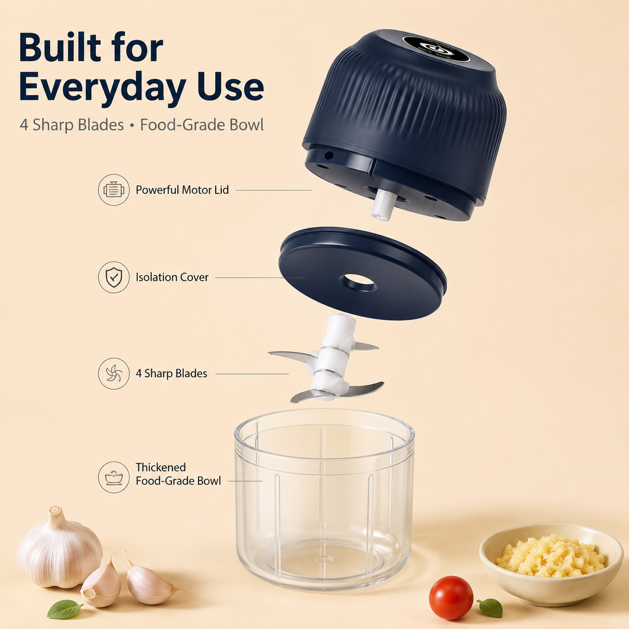 🔥 50% OFF – Last Day Only | ✨ Mini Electric Food Chopper – One-Press Garlic & Veggie Prep 🍳🥕🧄