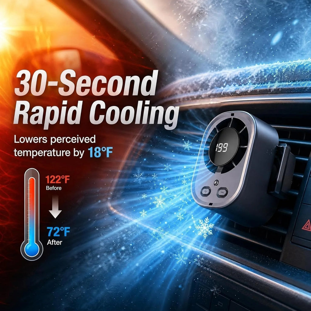 ⚡Hot Sales 49% OFF🔥2026 Semiconductor Cooling Car Clip On Fan - 360° Rotation