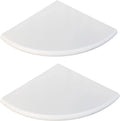 2 Pcs White Marble Corner Shower Shelf for Bathroom, 9'' x 9'' x 0.8'' Marble Corner Shelves for Bathroom Wall Mounted Both Side Polished