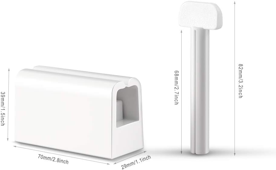 Minimalist Toothpaste Tube Squeezers(Set of 2), Toothpaste Roller Squeeze Tool, Eco-Friendly Toothpaste Holder Dispenser - White