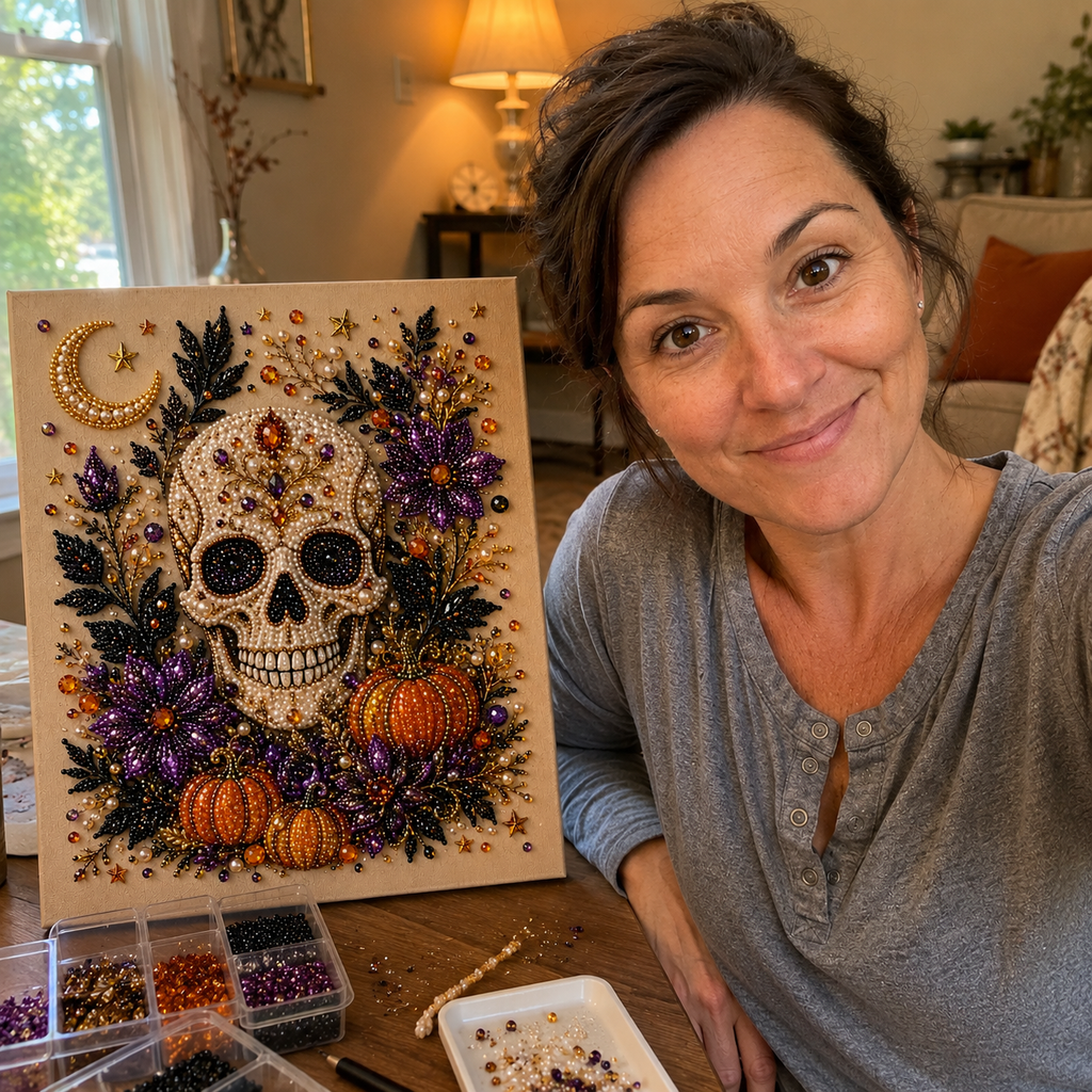 💥 Last Day 49% OFF – 👻✨ Halloween Pearl Art DIY Kit – Turn Tiny Pearls into Spooky-Cute Magic （BUY 2 FREE SHIPPING)