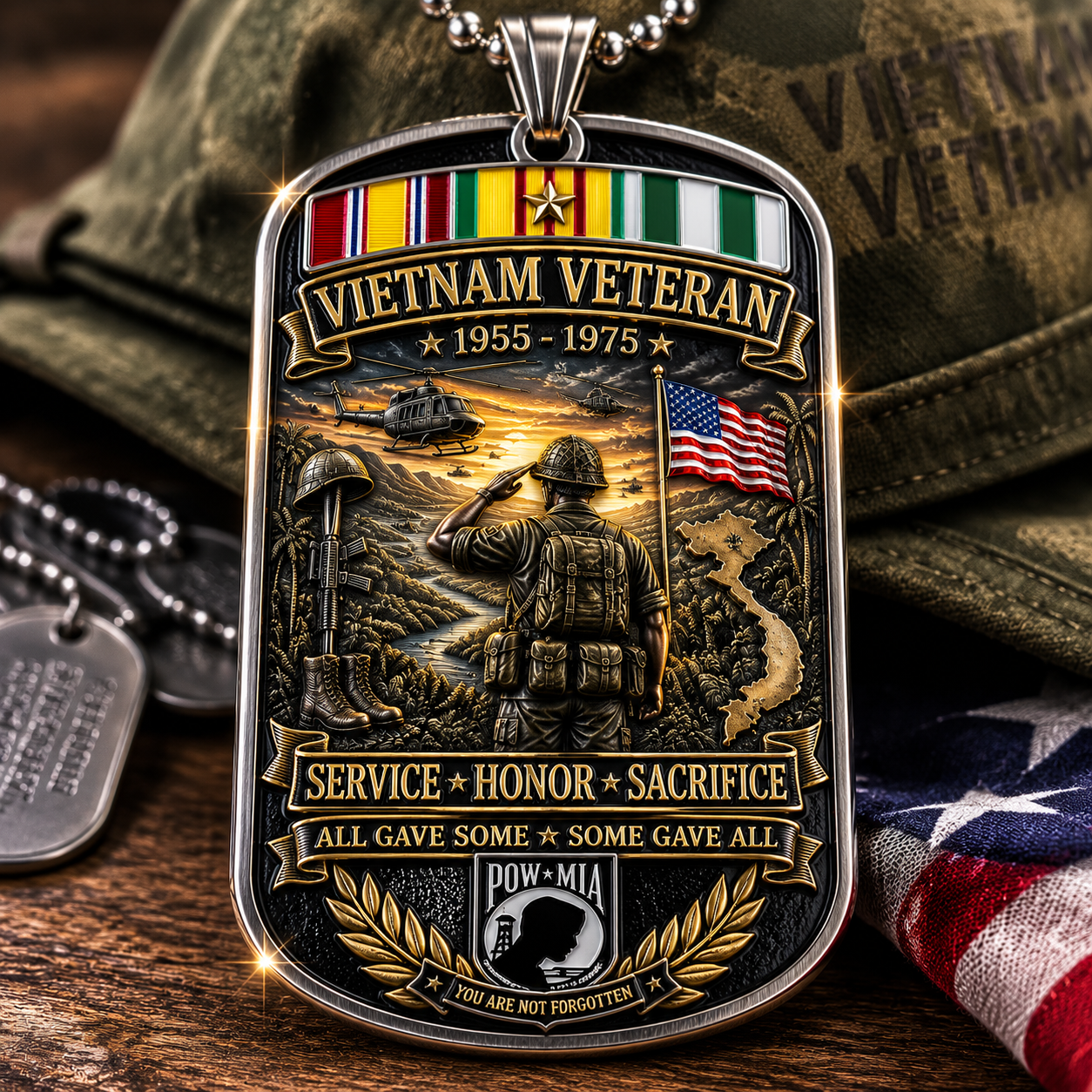 🇺🇸 Last Day Promo: 50% OFF 🎖️Vietnam Veteran All Gave Some Some Gave All Tribute Dog Tag Necklace