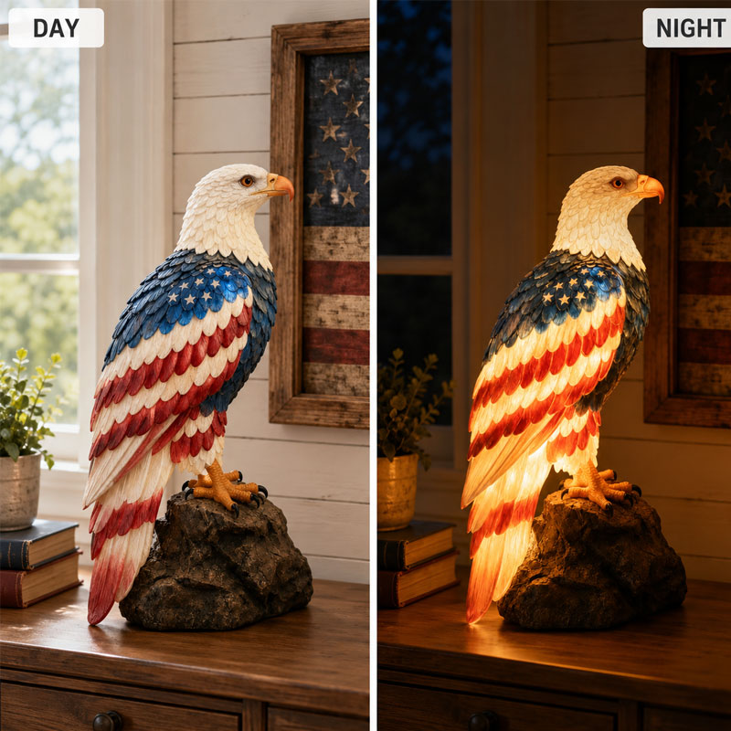 Anniversary Patriotic Bald Eagle Lamp