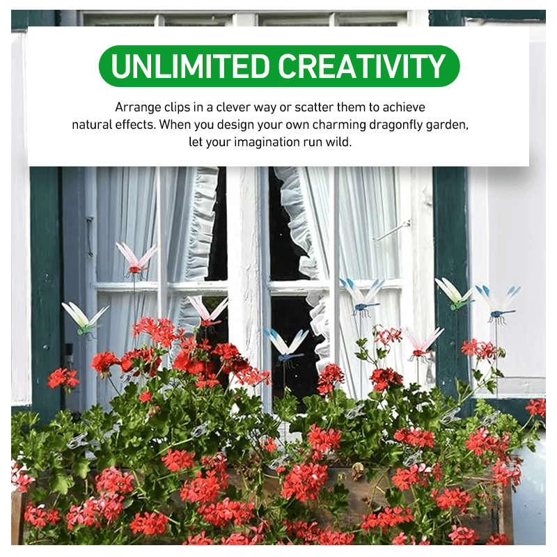 12-Piece Dragonfly Garden Decor Set — Includes 3D Dragonfly Garden Stakes in 4 Colors