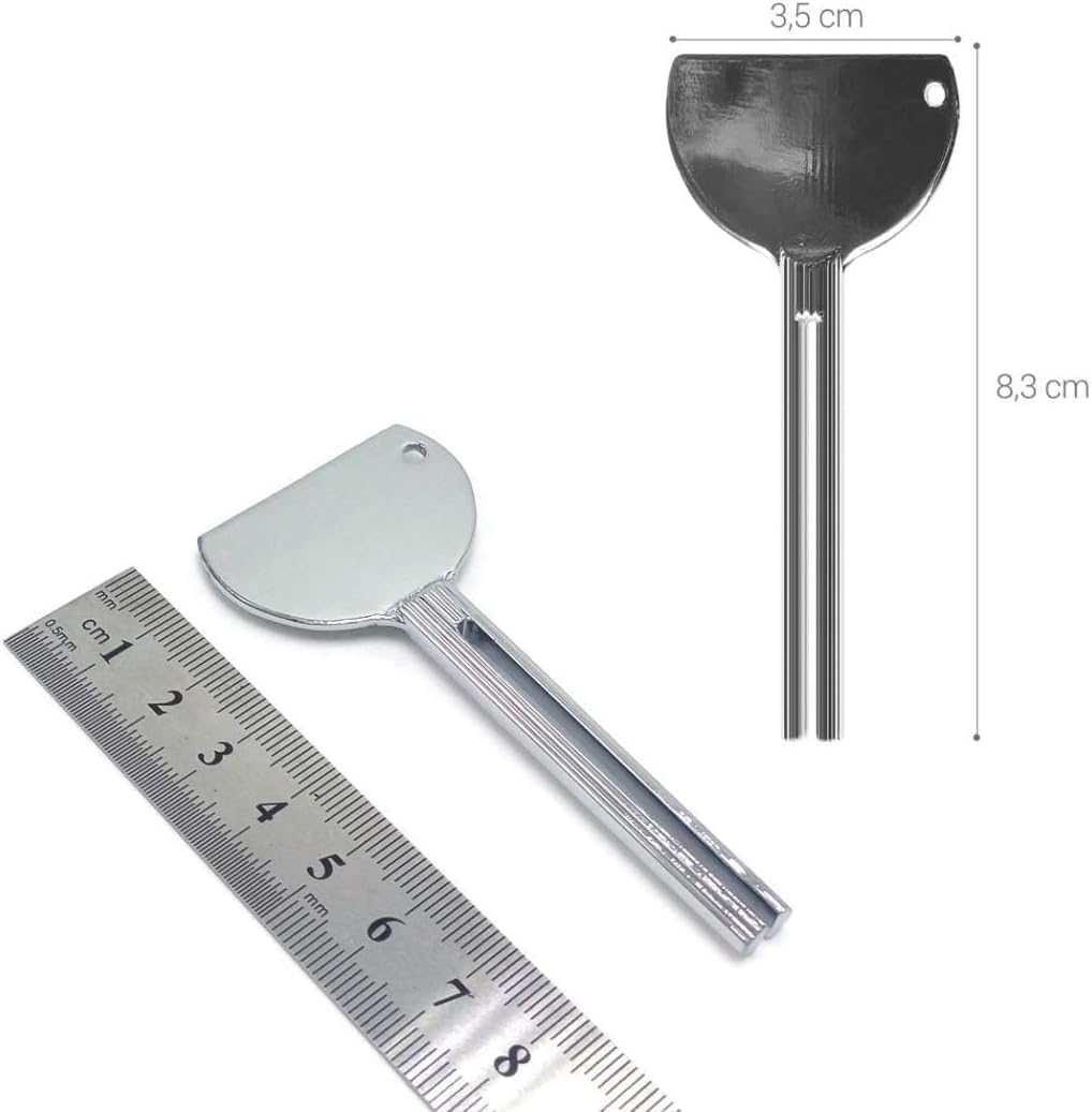 2 Pcs Stainless Steels Metal Tube Squeezer Keys Salon Manual Toothpaste Tube Squeezers, Aids Accessories (Silver)