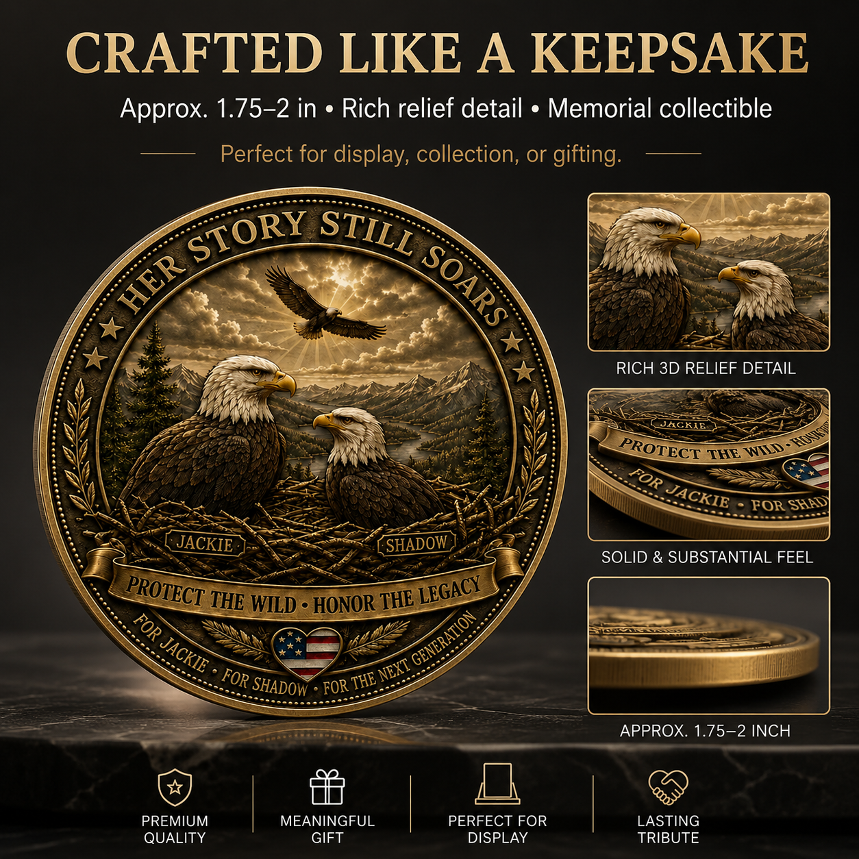 🦅Fly-Free-Jackie Memorial Challenge Coin