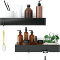 Bathroom Adhesive Shower Caddy Basket Shelf with Hooks, No Drilling Removable Bathroom Shelf Organizer,Stainless Steel Rustproof Shower Rack for Shampoo Storage, Sponge Holder-Silver