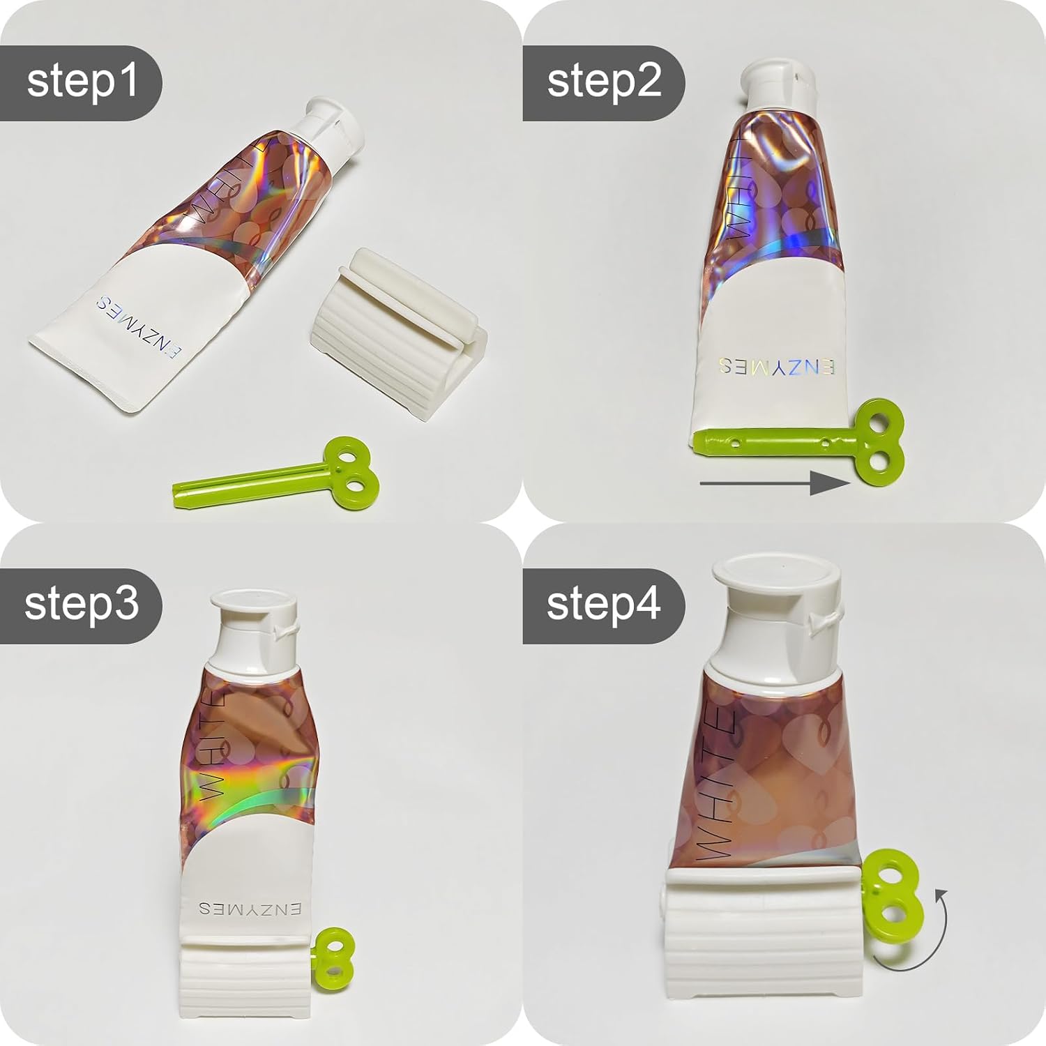 6 Pack Toothpaste Squeezer, Toothpaste Squeezer Rollers，Toothpaste Tube Squeezers Clip Holder Stand Winder
