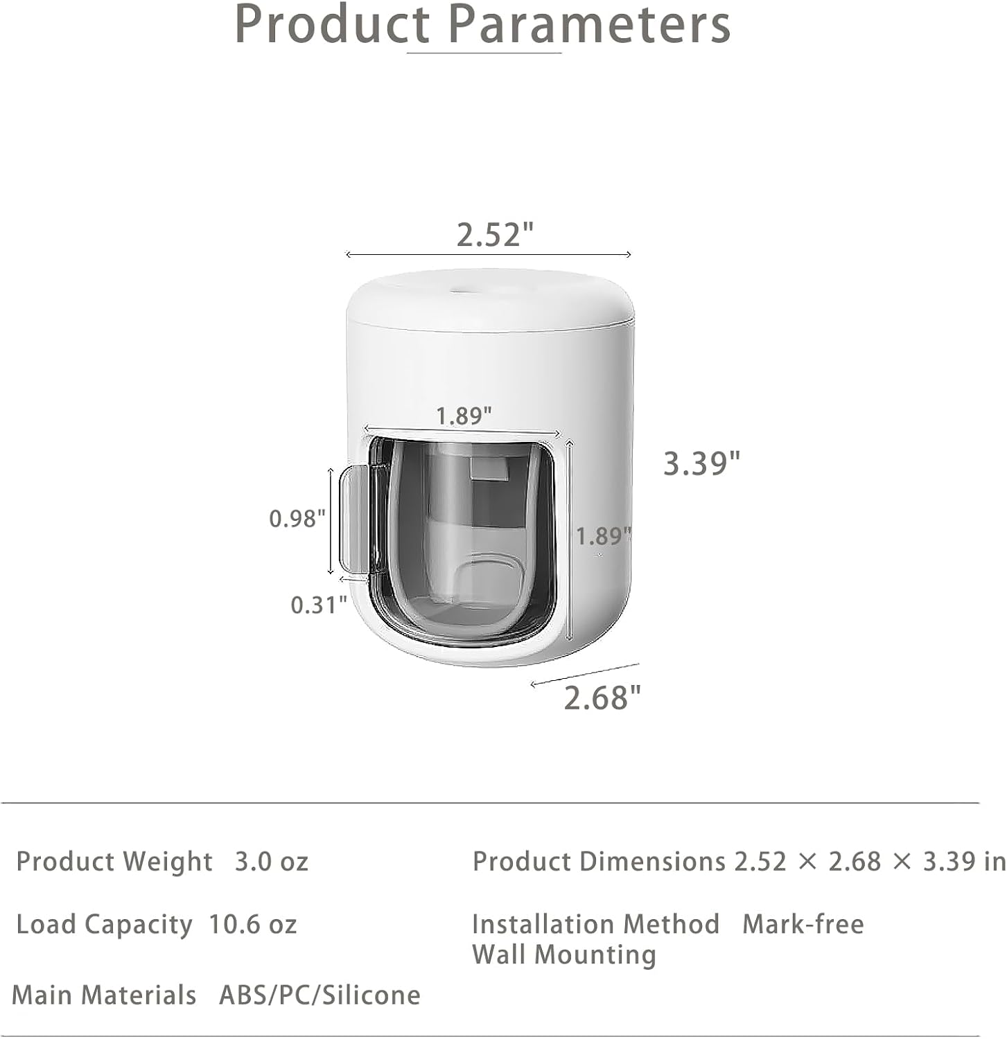 𝟐𝟎𝟐𝟔 𝐔𝐩𝐠𝐫𝐚𝐝𝐞𝐝 Toothpaste Dispenser Wall Mounted Bathroom Automatic Toothpaste Squeezer,Visualization of Toothpaste Flow Rate(White&Transparent)