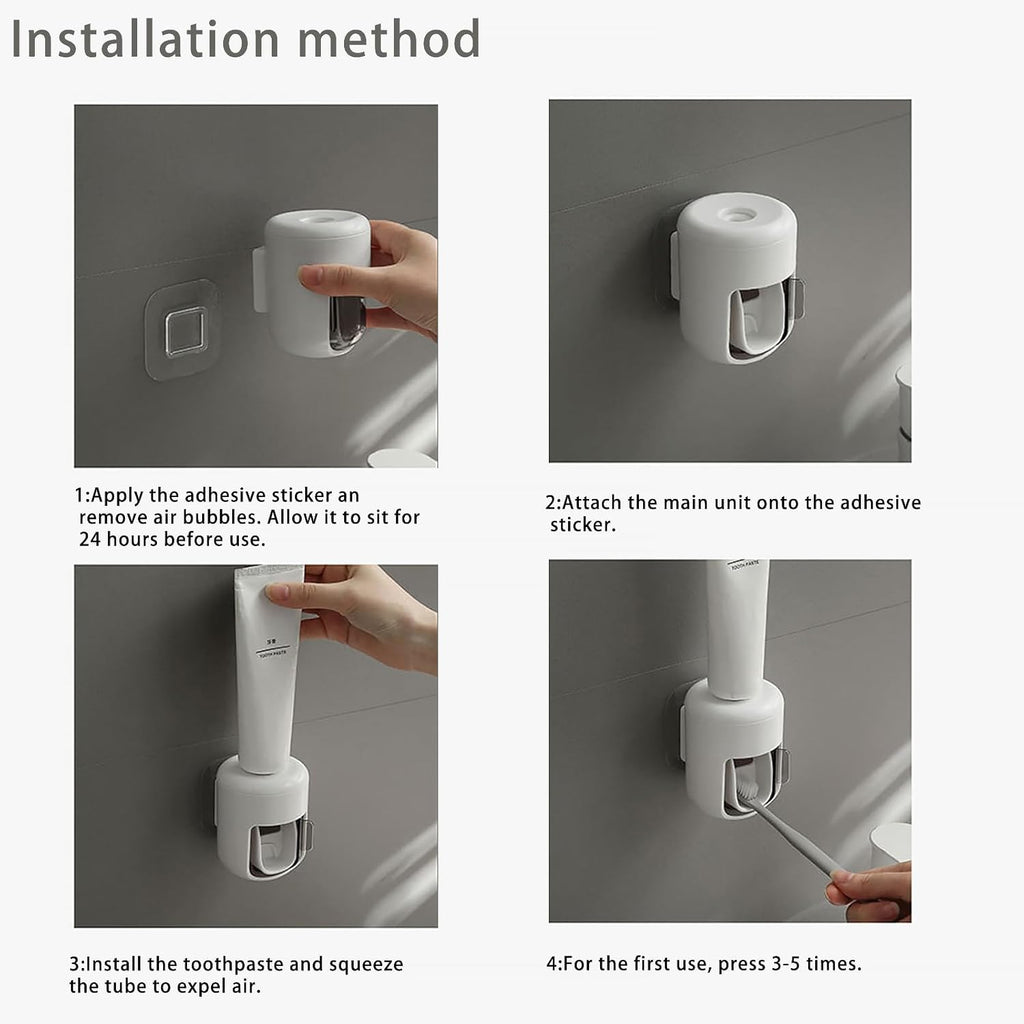 𝟐𝟎𝟐𝟔 𝐔𝐩𝐠𝐫𝐚𝐝𝐞𝐝 Toothpaste Dispenser Wall Mounted Bathroom Automatic Toothpaste Squeezer,Visualization of Toothpaste Flow Rate(White&Transparent)