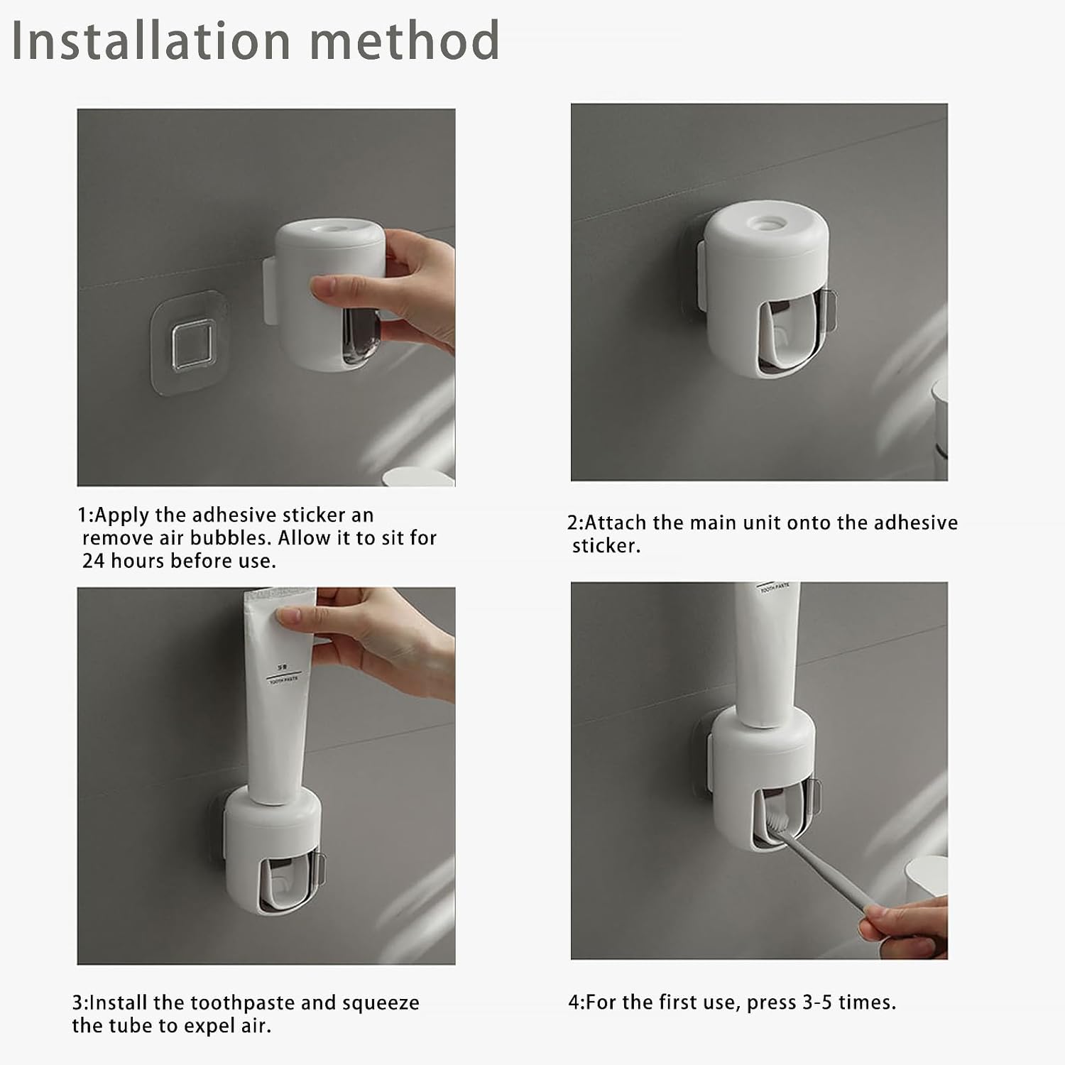 𝟐𝟎𝟐𝟔 𝐔𝐩𝐠𝐫𝐚𝐝𝐞𝐝 Toothpaste Dispenser Wall Mounted Bathroom Automatic Toothpaste Squeezer,Visualization of Toothpaste Flow Rate(White&Transparent)
