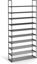 Shoe Rack, 3-Tier Shoe Organizer, Metal Storage Shelf, Upright or Upside Down, for 16-20 Pairs, Stackable, for Entryway, 11.8 x 36.2 x 21.7 Inches, Black ULSA303B02