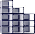X-Large Shoe Storage Boxes Organizers Clear Plastic Stackable 12 Pack, Shoe Rack & Holder Substitute, Sneaker Containers, Toy Storage Organizer Bins for Entryway, Closet, Under Bed, Black