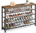 4 Tier Shoe Rack, Shoe Organizer for Closet, Entryway, 16-20 Pairs of Shoes, Large Shoe Rack Organizer with 3 Metal Mesh Shelves, 11.8 x 39.4 x 28.3 Inches, Rustic Brown and Black ULBS14BX