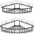 2-Pack Corner Shower Caddy, SUS304 Stainless Steel, Wall Mounted Bathroom Shelf with Adhesive, Storage Organizer for Toilet, Dorm and Kitchen (Silver)