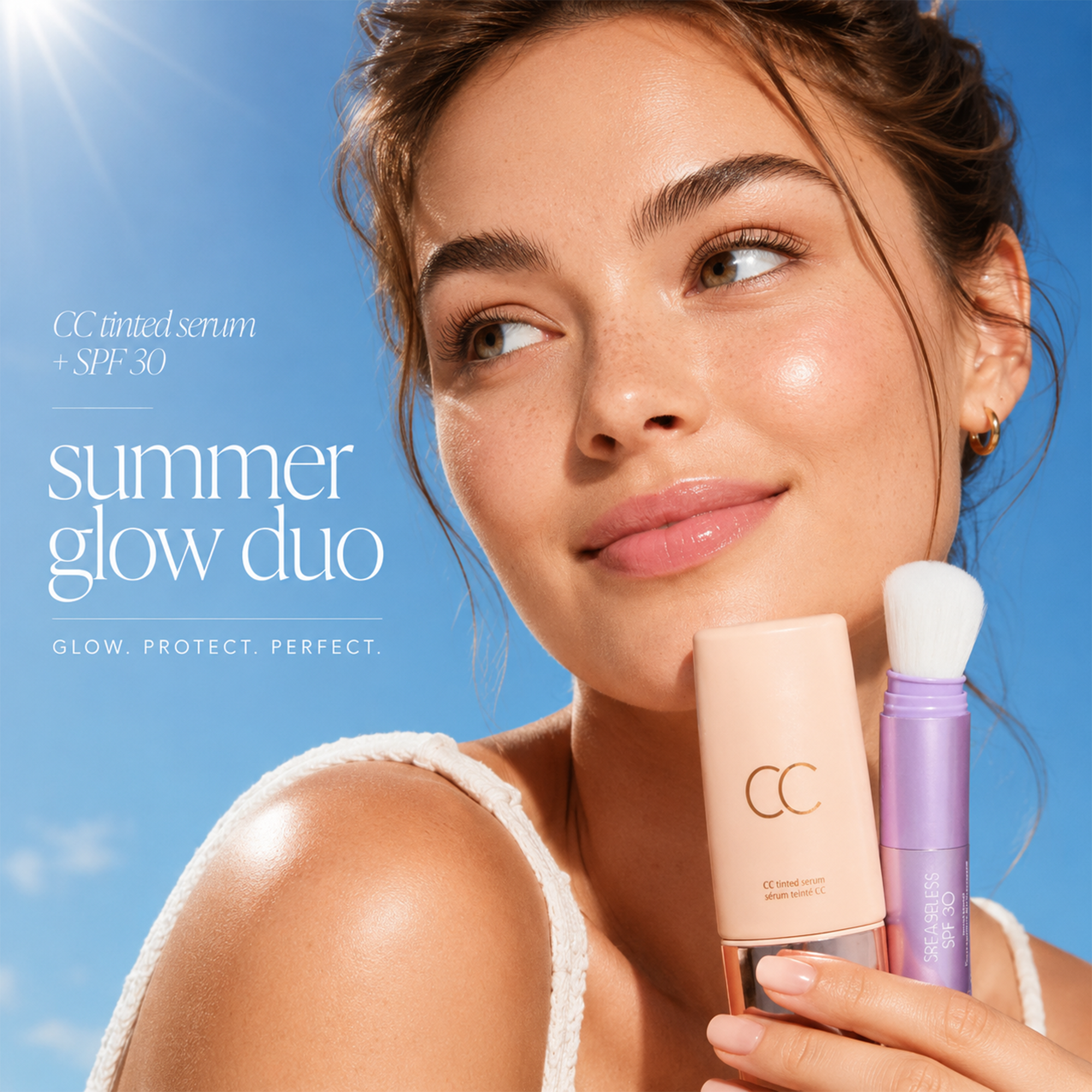 Summer Skin Essentials CC Tinted Serum & SPF 30 Mineral Setting Powder Set