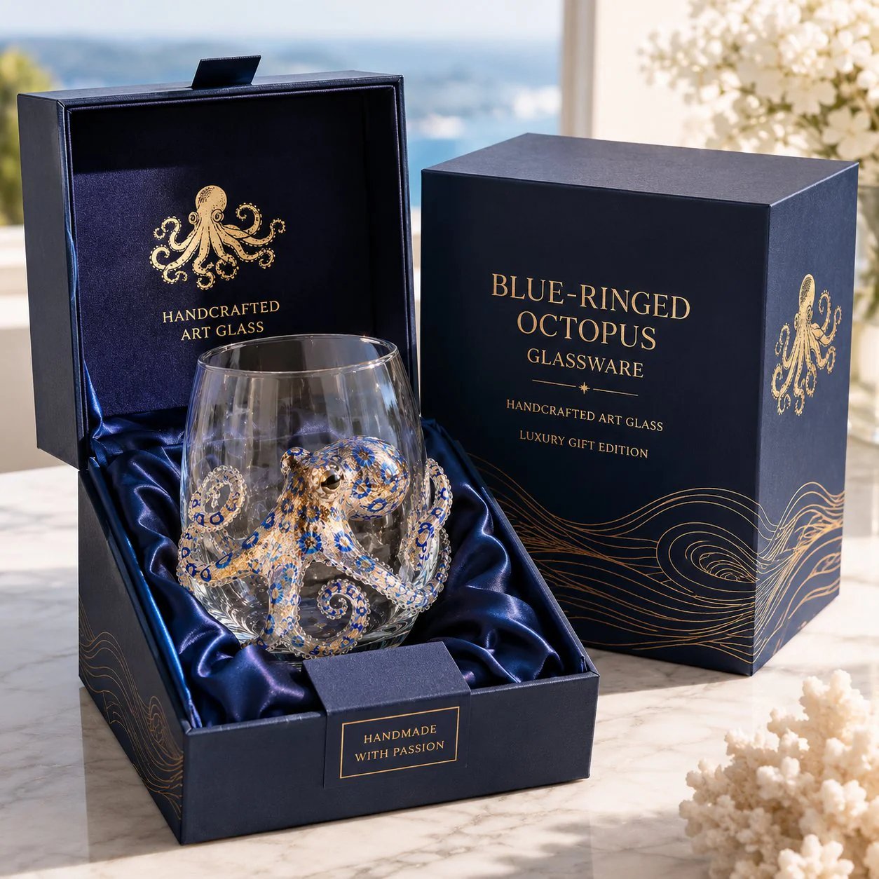 🐙 Last Day 50% OFF🎁 | Bring the Ocean to Every Sip with Stunning 3D Artisan Glassware 🌊