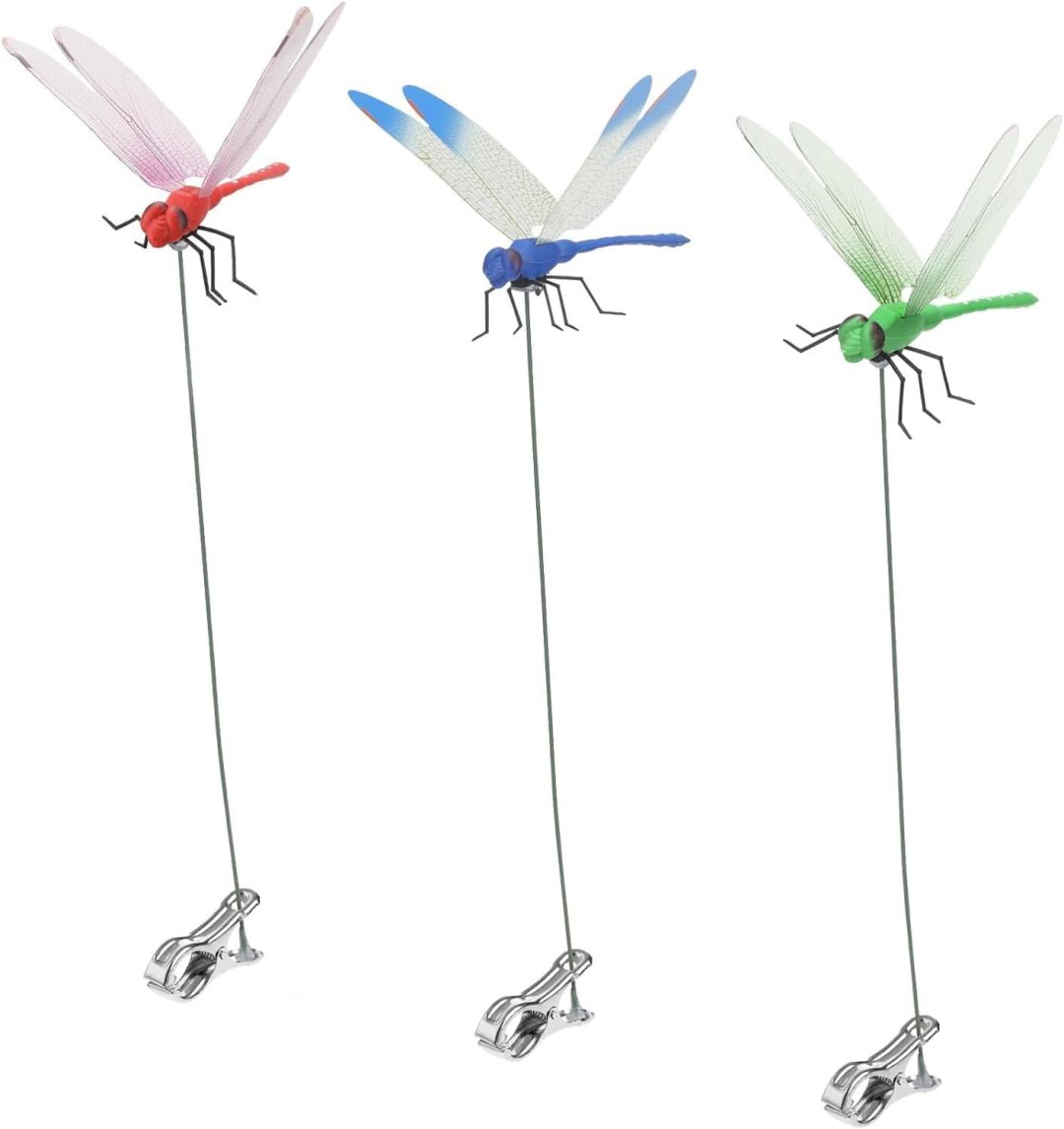 12-Piece Dragonfly Garden Decor Set — Includes 3D Dragonfly Garden Stakes in 4 Colors
