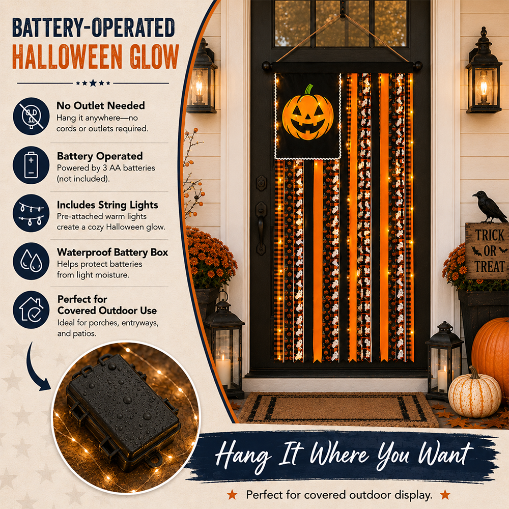 🎃Lighted Halloween Pumpkin Flag Hanging Banner