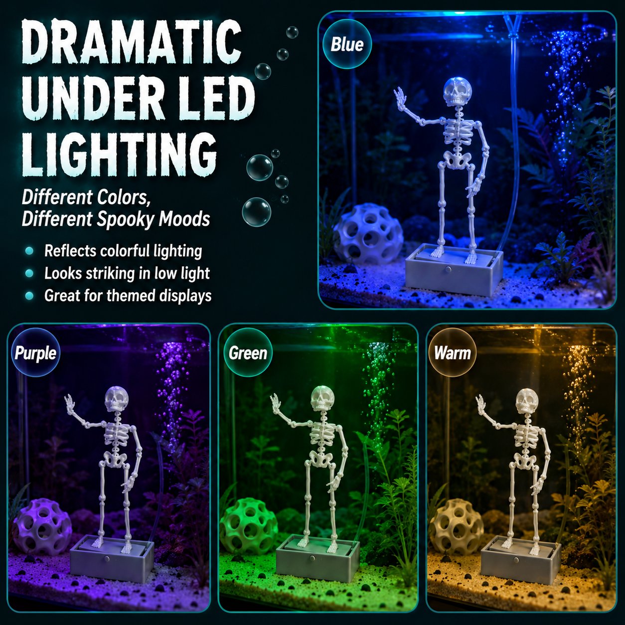 🫧 Air-Driven Dancing Skeleton Aquarium Ornament 🐠