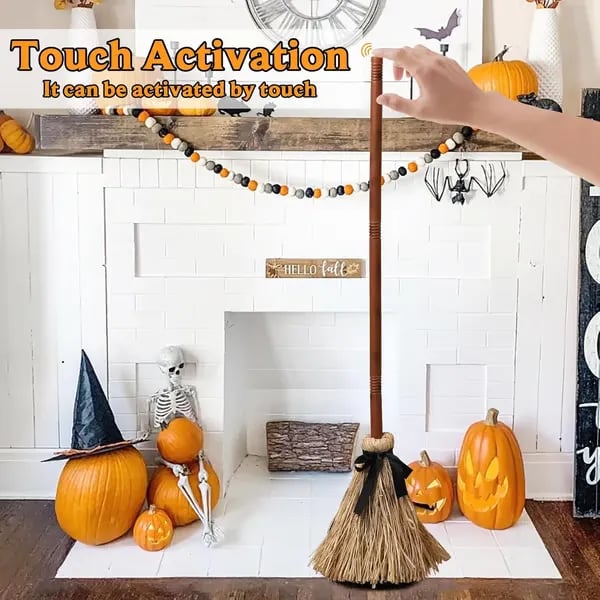 🧙‍♀️49% off🧹Early Halloween Offer👻 Floating Witch's Broom – Eerie Laughs & Hypnotic Dance at Your Command! 🎃