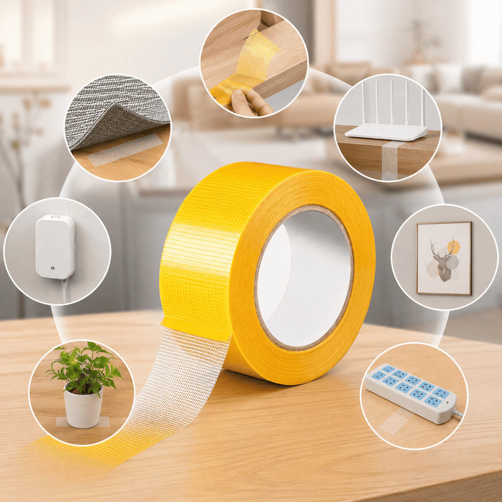 Heavy Duty Double Sided, Strong Adhesive PET Tape, Removable No Residue