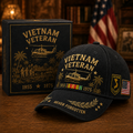🇺🇸🎖️ Vietnam Veteran 1955–1975 Memorial Embroidered Cap