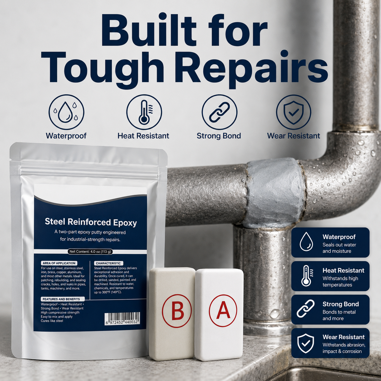 🏠Steel Reinforced Epoxy Repair Putty