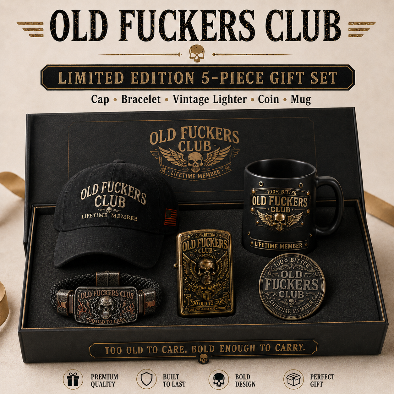 Welcome to the Old F*ckers Club. Not a gift set. A lifetime membership.