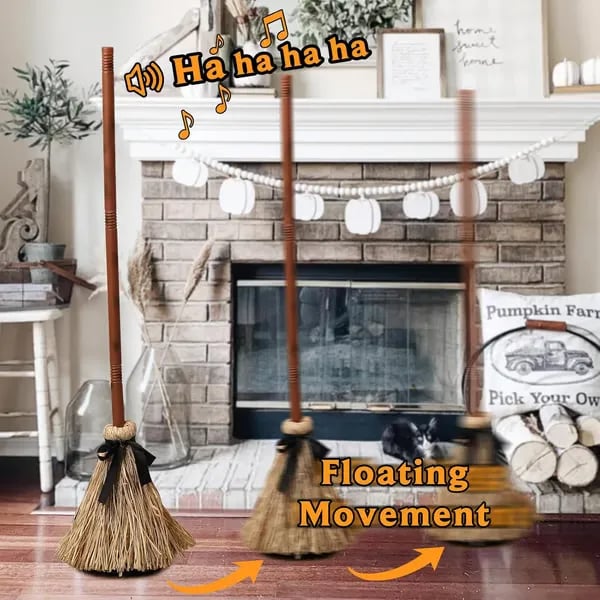 🧙‍♀️49% off🧹Early Halloween Offer👻 Floating Witch's Broom – Eerie Laughs & Hypnotic Dance at Your Command! 🎃