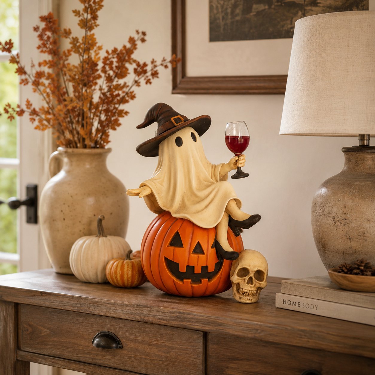 👻🍷Ghost Wine Night Halloween Decor
