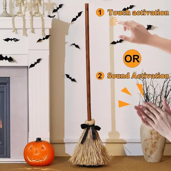 🧙‍♀️49% off🧹Early Halloween Offer👻 Floating Witch's Broom – Eerie Laughs & Hypnotic Dance at Your Command! 🎃