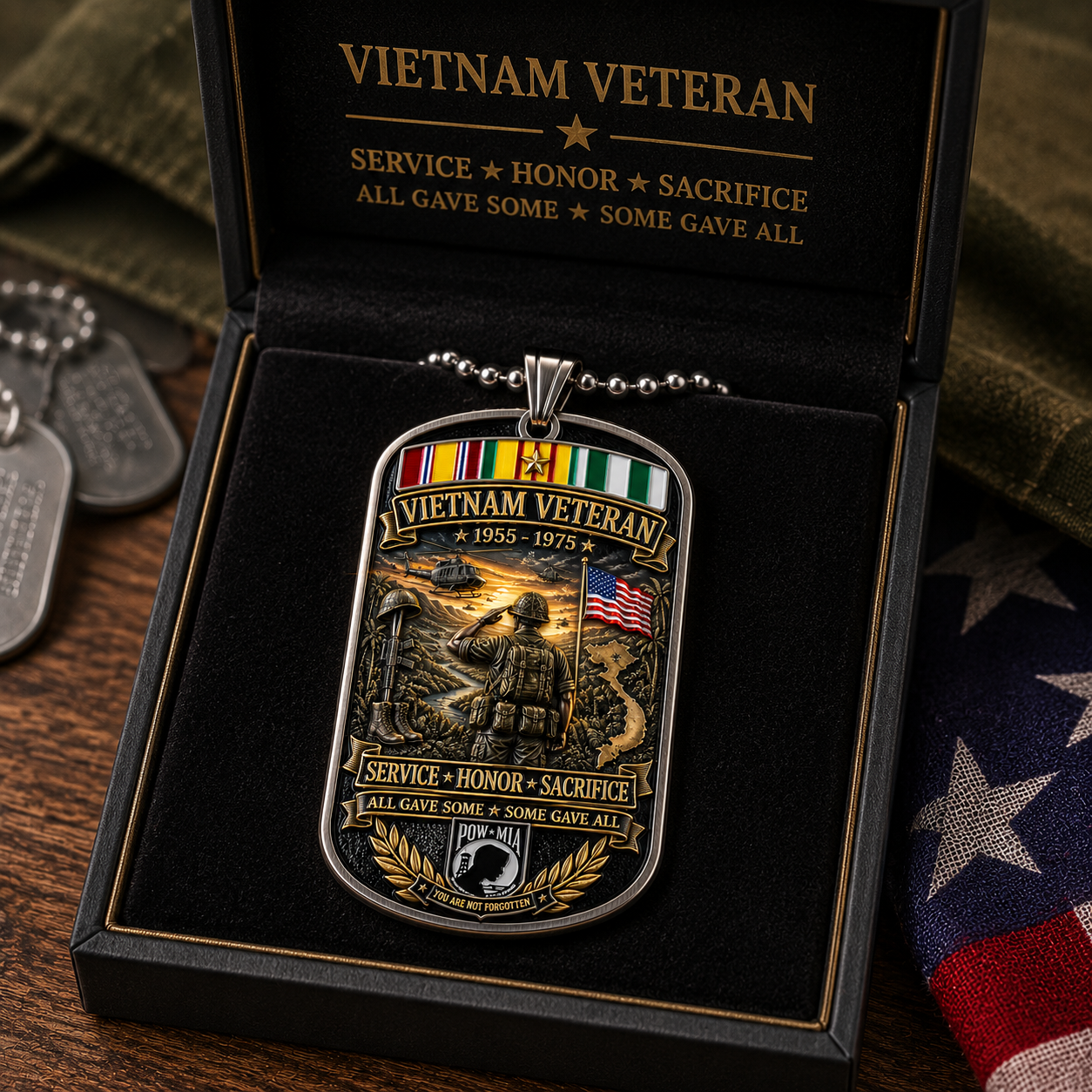🇺🇸 Last Day Promo: 50% OFF 🎖️Vietnam Veteran All Gave Some Some Gave All Tribute Dog Tag Necklace