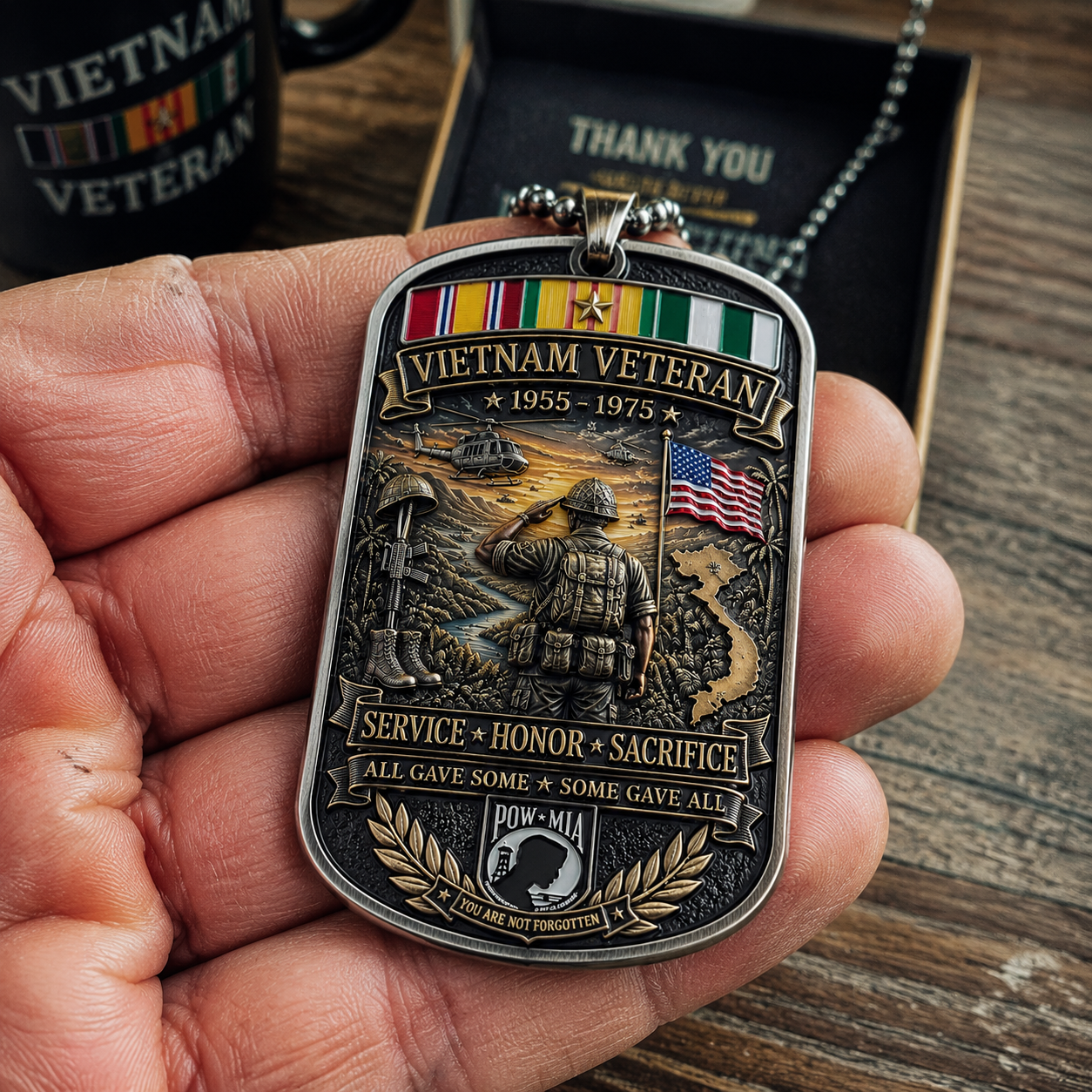 🇺🇸 Last Day Promo: 50% OFF 🎖️Vietnam Veteran All Gave Some Some Gave All Tribute Dog Tag Necklace