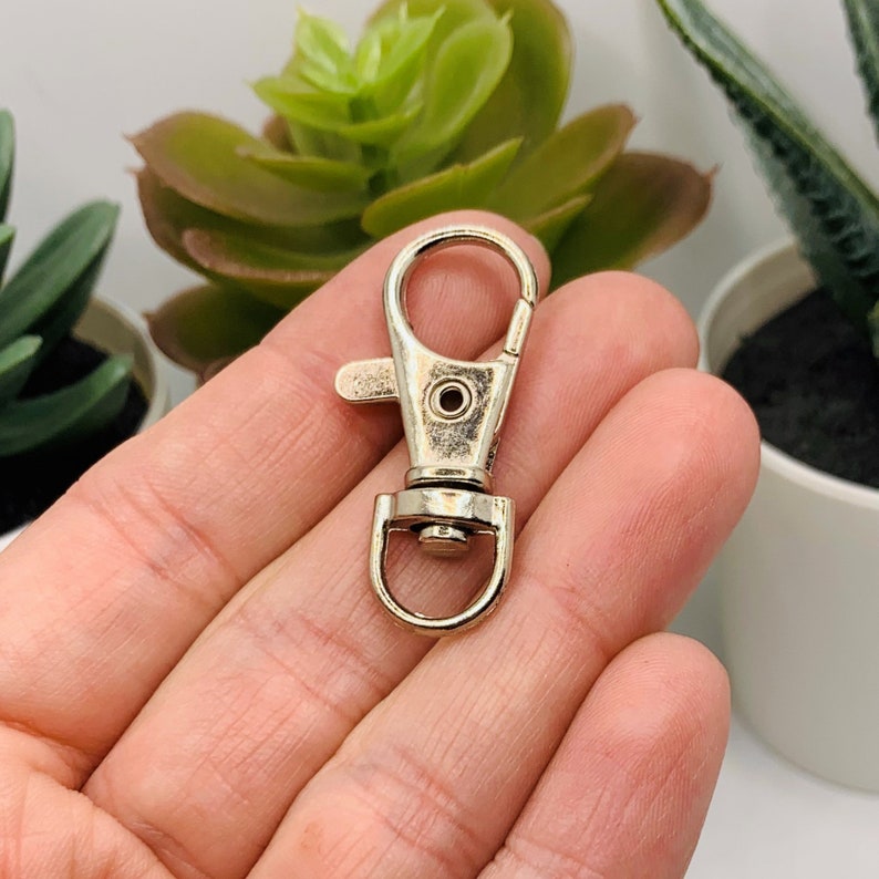 4, 20 or 50 BULK Antique Silver Swivel Lobster Clasps, Keychain Base, Lanyard Clip Parrot Claw, 15x37mm | Ships Immediately from USA | AS637