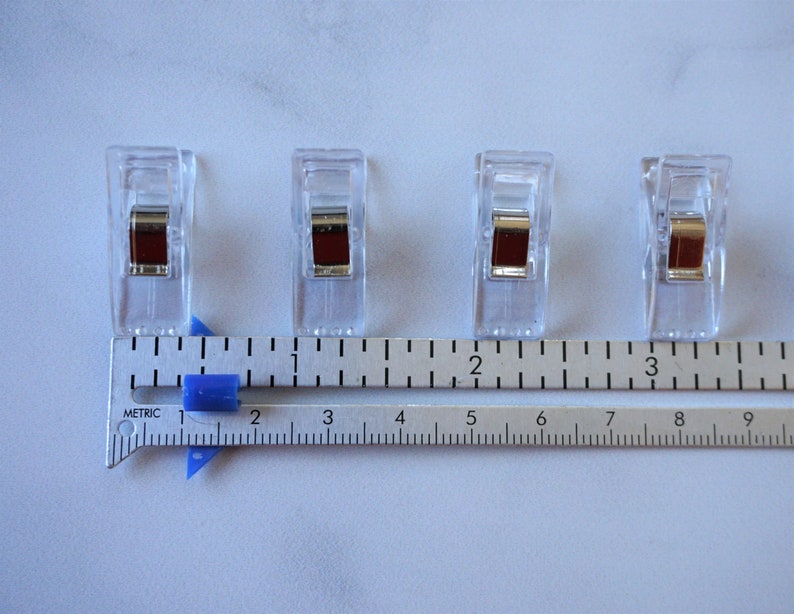 Clear Sewing Clips Set / Mini / 15 ct 25 ct 50 ct 100 ct / with reusable storage bag / Fabric Clips Set